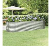 vidaXL Jardinera arriate acero galvanizado plata 322x100x68 cm