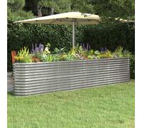 vidaXL Jardinera arriate acero galvanizado plata 332x40x68 cm