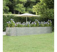 vidaXL Jardinera arriate acero recubrimiento polvo 447x140x68 cm Color Verde, Gris, Marrón y mas Silver