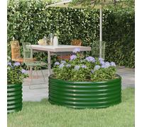 vidaXL Jardinera arriate acero galvanizado verde 100x100x36 cm