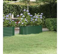 vidaXL Jardinera arriate acero galvanizado verde 114x40x36 cm