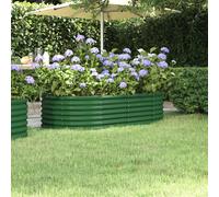 vidaXL Jardinera arriate acero galvanizado verde 152x80x36 cm