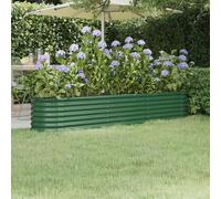 vidaXL Jardinera arriate acero galvanizado verde 224x40x36 cm
