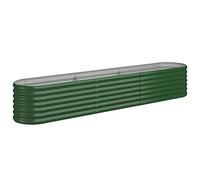 vidaXL Jardinera arriate elevado de acero galvanizado verde 224x40x36 cm