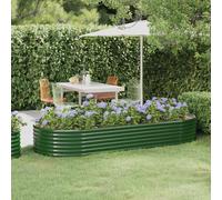 vidaXL Jardinera arriate acero galvanizado verde 249x100x36 cm