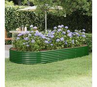 vidaXL Jardinera arriate acero galvanizado verde 296x140x36 cm