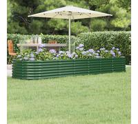 vidaXL Jardinera arriate acero galvanizado verde 296x80x36 cm