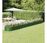 vidaXL Jardinera arriate acero galvanizado verde 620x80x36 cm