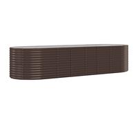 vidaXL Jardinera arriate acero recubrimiento polvo 322x100x68 cm Color Verde, Gris, Marrón y mas Brown