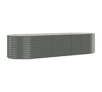 vidaXL Jardinera arriate acero recubrimiento polvo 322x100x68 cm Color Verde, Gris, Marrón y mas Gray