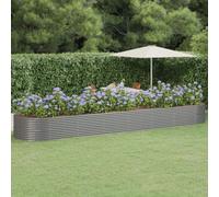 vidaXL Jardinera arriate acero recubrimiento polvo gris 584x140x68 cm
