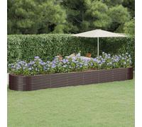 vidaXL Jardinera arriate acero recubrimiento polvo marrón 584x140x68cm