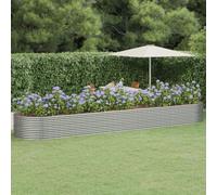 vidaXL Jardinera arriate acero recubrimiento polvo plata 584x140x68 cm