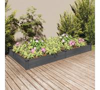 vidaXL Jardinera arriate madera abeto gris 240x120x25 cm para verduras y hierbas, maciza con forro