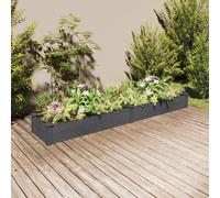 vidaXL Jardinera arriate con forro madera abeto gris 240x45x25 cm