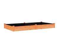 vidaXL Jardinera arriate de madera maciza de abeto con forro marrón 240x120x25 cm