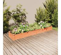 vidaXL Jardinera arriate con forro madera abeto marrón 240x45x25 cm
