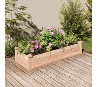 vidaXL Jardinera arriate de verduras madera maciza abeto 120x45x25 cm con forro