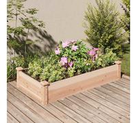 vidaXL Jardinera arriate con forro madera maciza abeto 120x60x25 cm