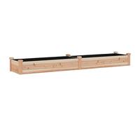 vidaXL Jardinera arriate con forro, madera maciza de abeto, 240×45×25 cm