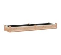vidaXL Jardinera arriate con forro madera maciza de abeto 240x60x25 cm
