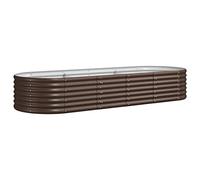 vidaXL Jardinera Arriate Elevado Macetero Maceta Tiesto Soporte para Plantas Vegetales Hierbas Acero con Recubrimiento en Polvo Marrón 224x80x36 cm