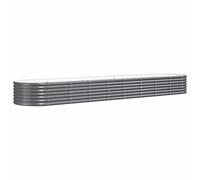 vidaXL Jardinera Arriate Elevado Macetero Maceta Tiesto Soporte para Plantas Vegetales Hierbas Acero con Recubrimiento Polvo Antracita 368x80x36 cm