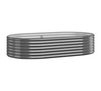 vidaXL Jardinera Arriate Elevado Macetero Maceta Tiesto Soporte para Plantas Vegetales Hierbas Acero con Recubrimiento Polvo Antracita 175x100x36 cm