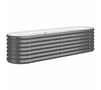 vidaXL Jardinera Arriate Elevado Macetero Maceta Tiesto Soporte para Plantas Vegetales Hierbas Acero con Recubrimiento Polvo Antracita 152x40x36 cm