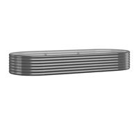 vidaXL Jardinera Arriate Elevado Macetero Maceta Tiesto Soporte para Plantas Vegetales Hierbas Acero con Recubrimiento Polvo Antracita 249x100x36 cm