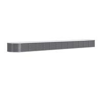 vidaXL Jardinera Arriate Elevado Macetero Maceta Tiesto Soporte para Plantas Vegetales Hierbas Acero Galvanizado Antracita 512x80x36 cm
