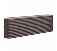 vidaXL Jardinera Arriate Elevado Macetero Maceta Tiesto Soporte para Plantas Vegetales Hierbas Acero con Recubrimiento en Polvo Marrón 224x40x68 cm