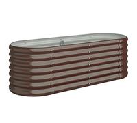 vidaXL Jardinera Arriate Elevado Macetero Maceta Tiesto Soporte para Plantas Vegetales Hierbas Acero Galvanizado Marrón 114x40x36 cm