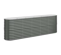 vidaXL Jardinera Arriate Elevado Macetero Maceta Tiesto Soporte para Plantas Vegetales Hierbas Acero Galvanizado Antracita 224x40x68 cm