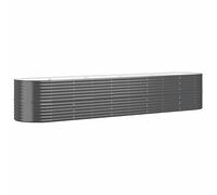 vidaXL Jardinera Arriate Elevado Macetero Maceta Tiesto Soporte para Plantas Vegetales Hierbas Acero Galvanizado Antracita 368x80x68 cm