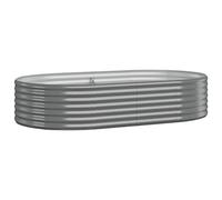 vidaXL Jardinera Arriate Elevado Macetero Maceta Tiesto Soporte para Plantas Vegetales Hierbas de Acero con Recubrimiento en Polvo Gris 175x100x36cm