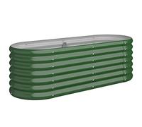 vidaXL Jardinera arriate elevado - Acero galvanizado, verde - 114x40x36 cm