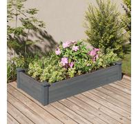 vidaXL Jardinera arriate Forro Madera Maciza Abeto Gris 120x60x25 cm