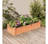 vidaXL Jardinera arriate forro madera maciza abeto marrón 120x45x25 cm