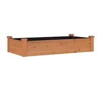 vidaXL Jardinera arriate Forro Madera Maciza Abeto marrón 120x60x25 cm