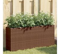 vidaXL Jardinera con 2 maceteros de ratán sintético marrón 90x20x40 cm