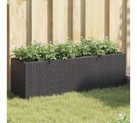 vidaXL Jardinera con 3 maceteros ratán sintético negro 105x30x32 cm
