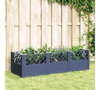 vidaXL Jardinera con clavijas PP azul gris 123,5x43,5x43,5 cm