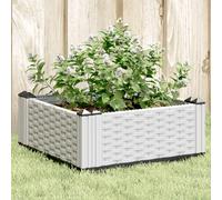 vidaXL Jardinera con clavijas PP blanco 42,5x42,5x28,5 cm