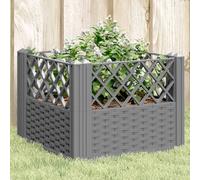 vidaXL Jardinera con clavijas PP gris claro 43,5x43,5x43,5 cm