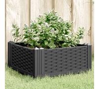 vidaXL Jardinera con clavijas PP negro 42,5x42,5x28,5 cm