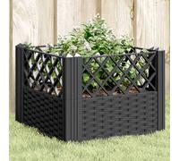 vidaXL Jardinera con clavijas PP negro 43,5x43,5x43,5 cm