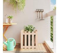 vidaXL Jardinera con diseño de valla madera maciza de pino 50x50x50 cm