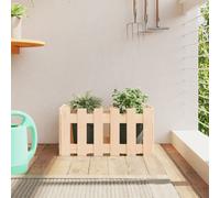 vidaXL Jardinera con diseño de valla madera maciza de pino 60x30x30 cm