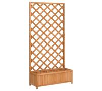 vidaXL Jardinera con Enrejado de Madera Maciza de Abeto marrón